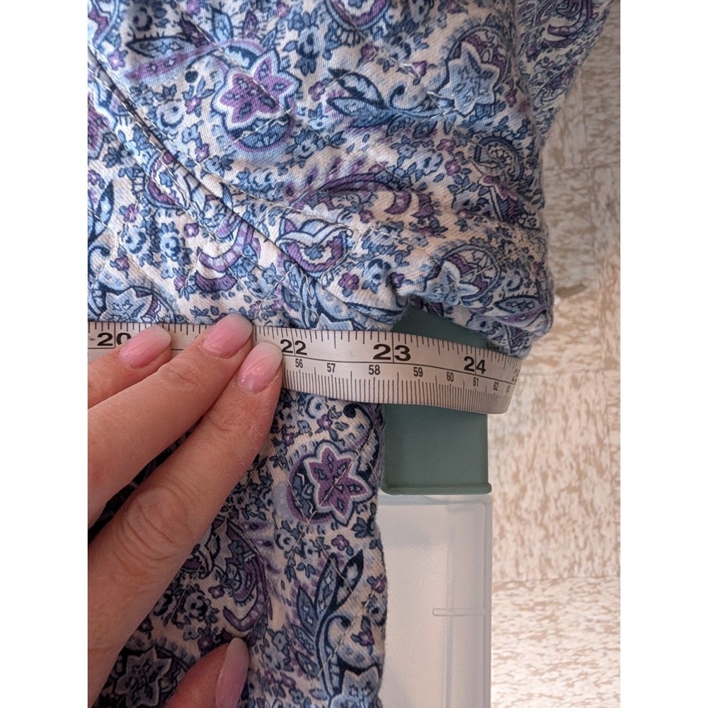 VTG Laura Ashley Quilted Paisley Cotton Jacket Boho Cottage Prairie Floral Large - Picture 13 of 14